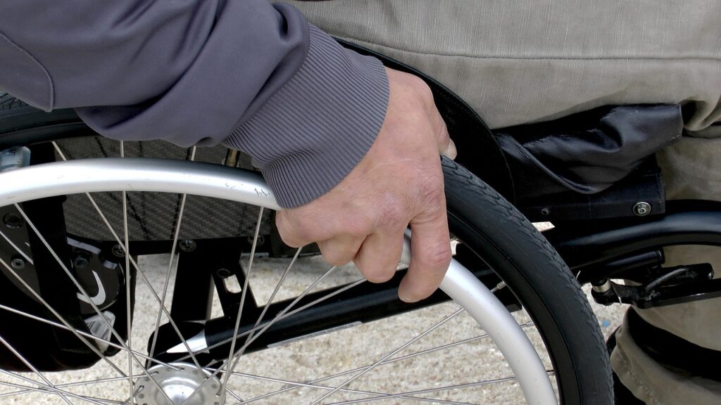 Hand on Wheelchair
